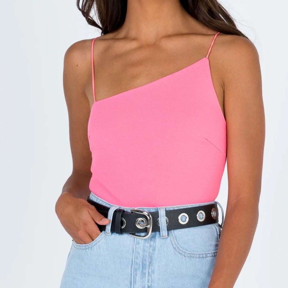 NWT Pink Asymmetrical Bodysuit